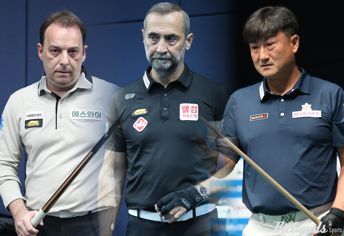 지난 시즌 데뷔 동기인 다니엘 산체스(왼쪽)와 세미 사이그너(가운데), 이충복(오른쪽)이 나란히 16강에 진출해 부활의 시동을 걸었다.  사진=고양/이용휘 기자