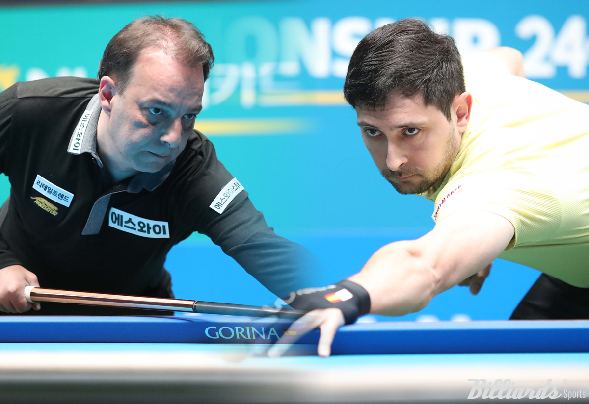 '스페인 최강자' 자리를 놓고 다니엘 산체스(에스와이·왼쪽)와 다비드 마르티네스(크라운해태·오른쪽)가 통산 세 번째 진검승부를 벌인다.  사진=고양/이용휘 기자