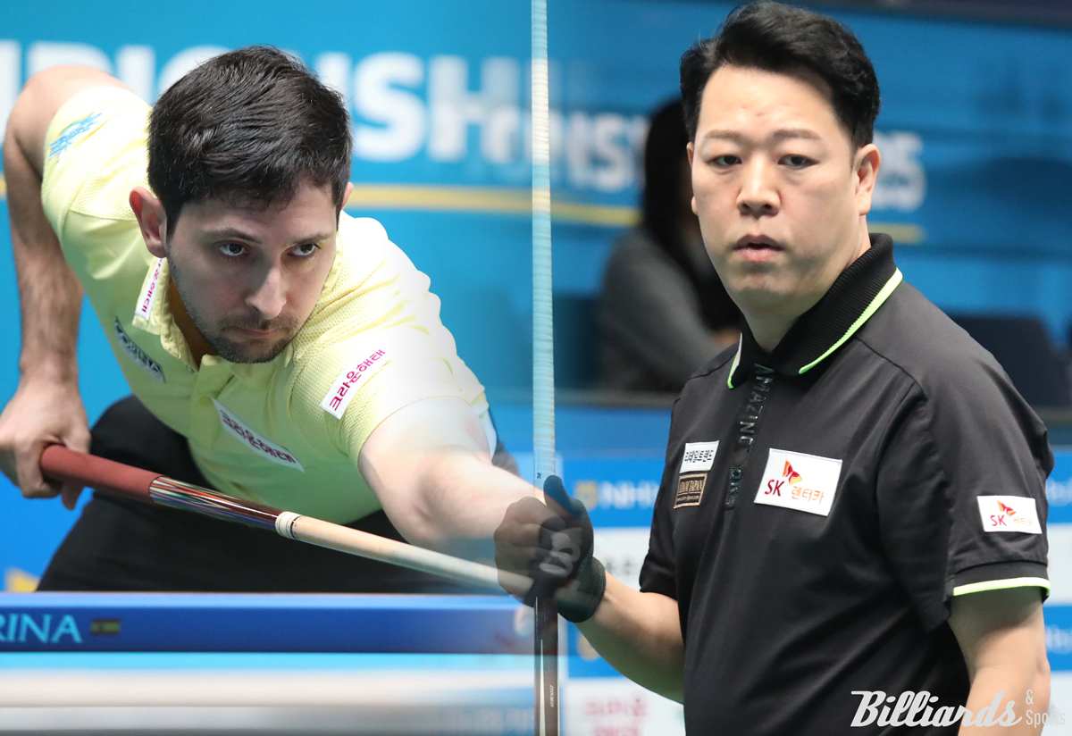 'PBA 대세' 다비드 마르티네스(왼쪽)와 강동궁(오른쪽)의 희비가 8강에서 교차했다.  사진=고양/이용휘 기자