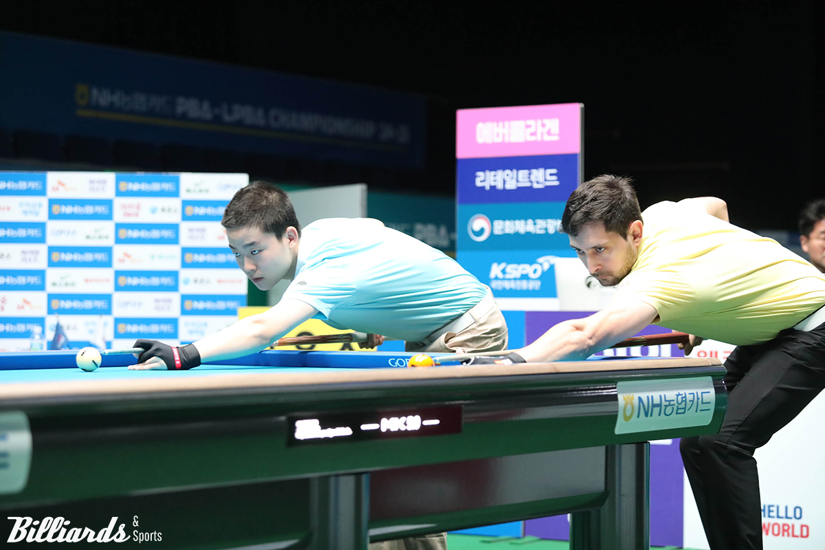 김영원 대 마르티네스의 준결승 뱅킹 장면.