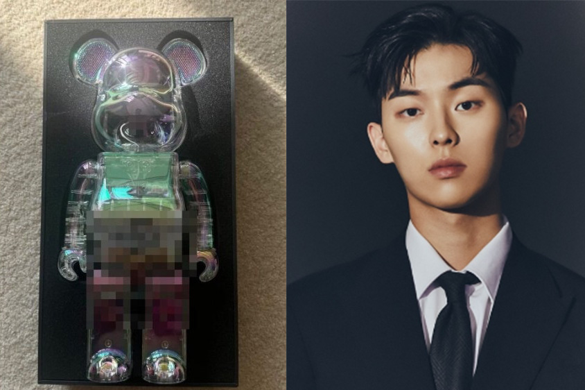 최현욱이 올린 곰 장난감 사진(좌)과 배우 최현욱(좌)