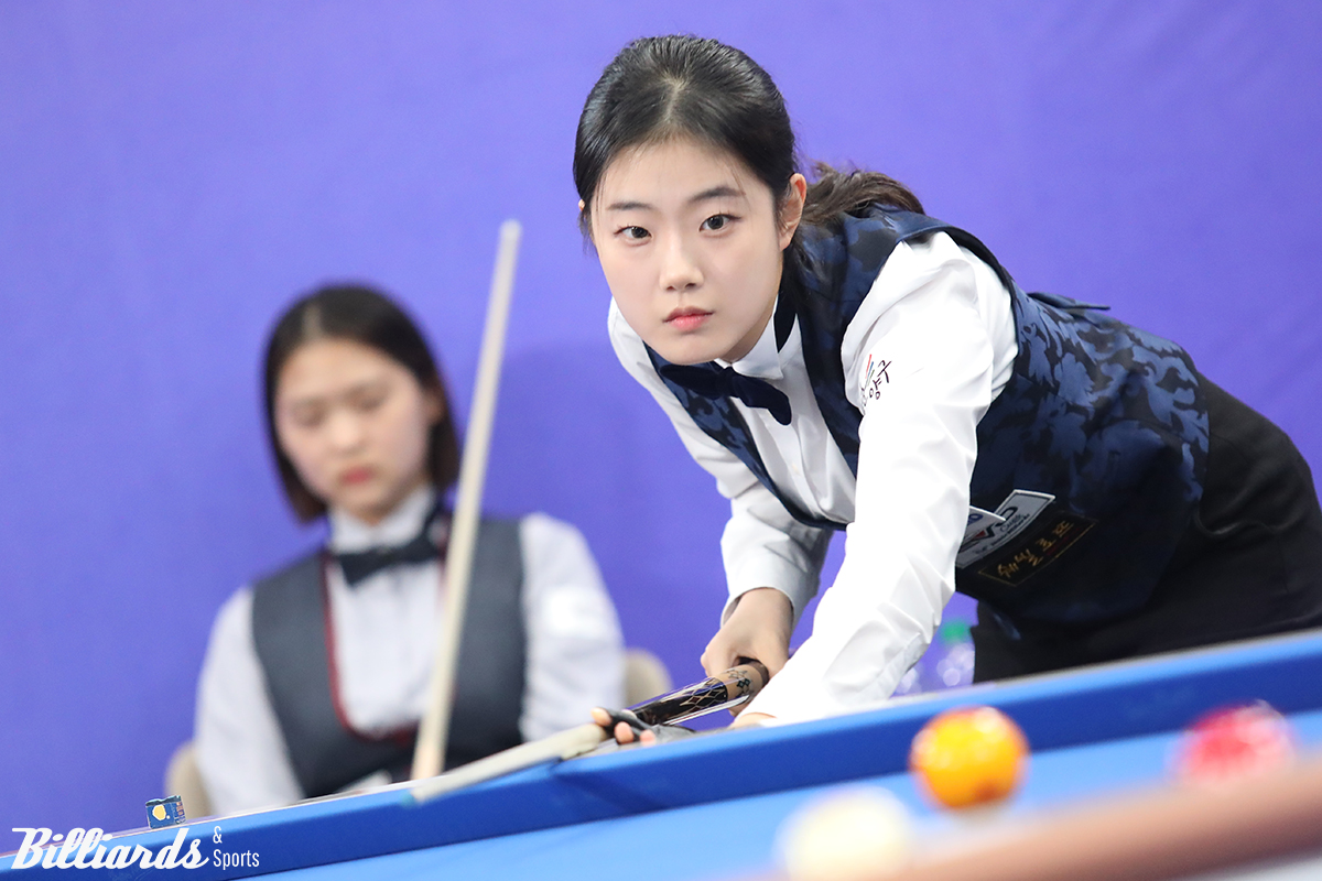 허채원(한체대)이 여자 3쿠션 국내랭킹 1, 2위를 차례로 꺾고 '제19회 대한체육회장배 전국당구대회' 결승에 진출했다.  빌리어즈앤스포츠 DB