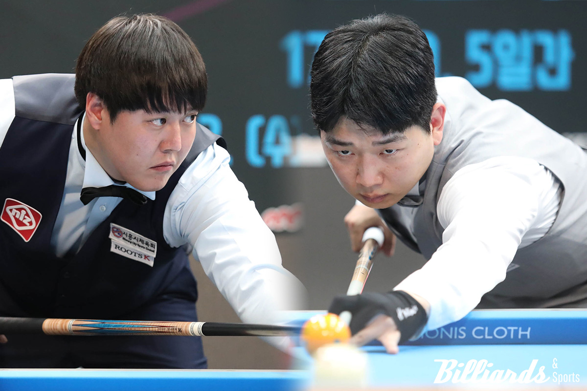제19회 대한체육회장배 전국당구대회의 3쿠션 남자부 결승전이 이범열과 김민석의 '루키 대결'로 압축되었다. 사진=양구/이용휘 기자