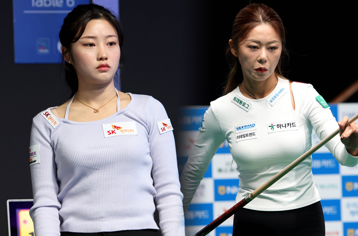 '2002년생 루키' 조예은(SK렌터카)이 결국 김가영(하나카드)과 64강에서 4회 연속 승부를 벌이게 됐다.  PBA 제공