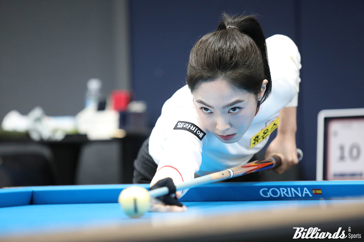 '당구 여신' 차유람(휴온스)이 장가연(에스와이)을 1.389의 화력으로 꺾고 32강에 진출했다.