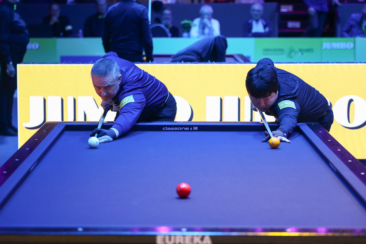 베겔 당구월드컵 16강에서 올해 세 번째 대결을 벌인 쿠드롱과 조명우.