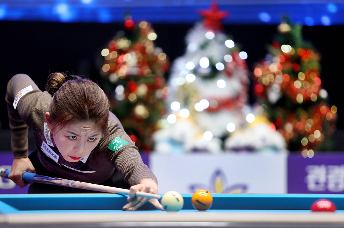 '당구 여제' 김가영(하나카드)의 독주 행진이 7차 투어 결승까지 이어갔다.  사진=PBA 제공