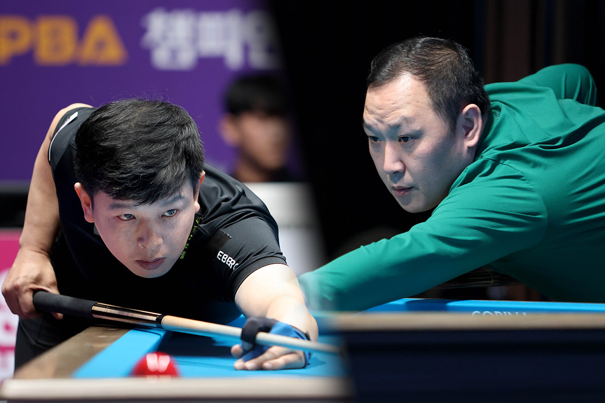 프로투어 첫 8강에 오른 구자복(좌)과 신기웅(우). 사진=PBA