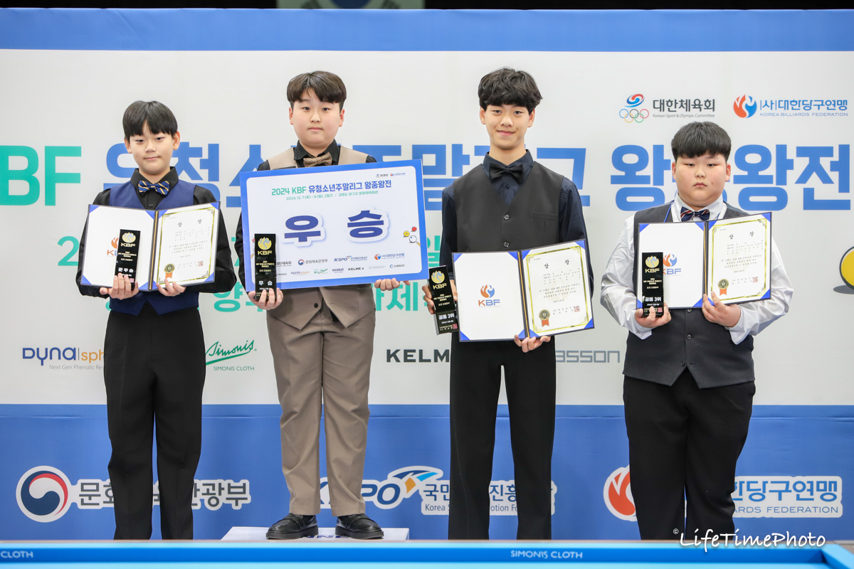 포켓9볼 초중등부 입상자들