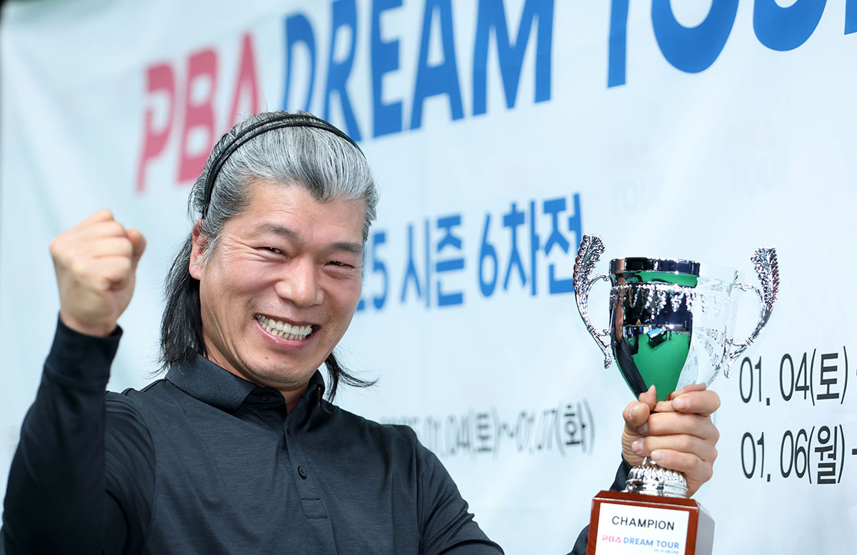 '무명' 윤순재가 PBA 드림투어 6차전에서 깜짝 우승을 차지했다. 사진=PBA 제공