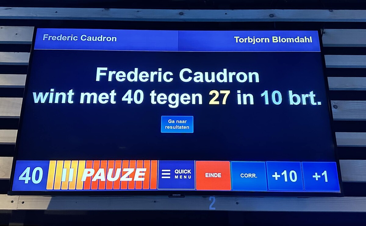 쿠드롱이 블롬달을 상대로 애버리지 4.000의 승리를 거두었다.  사진=프레데리크 쿠드롱 제공