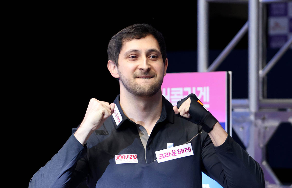 '하이원리조트 챔피언십'에서 우승 후 주먹을 불끈 쥔 다비드 마르티네스.