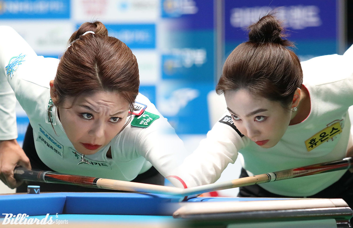 '영원한 라이벌' 김가영(하나카드·왼쪽)과 차유람(휴온스·오른쪽)이 마지막 정규투어에서 과연 맞대결을 벌일 수 있을지 기대를 모으고 있다.  사진=고양/이용휘 기자