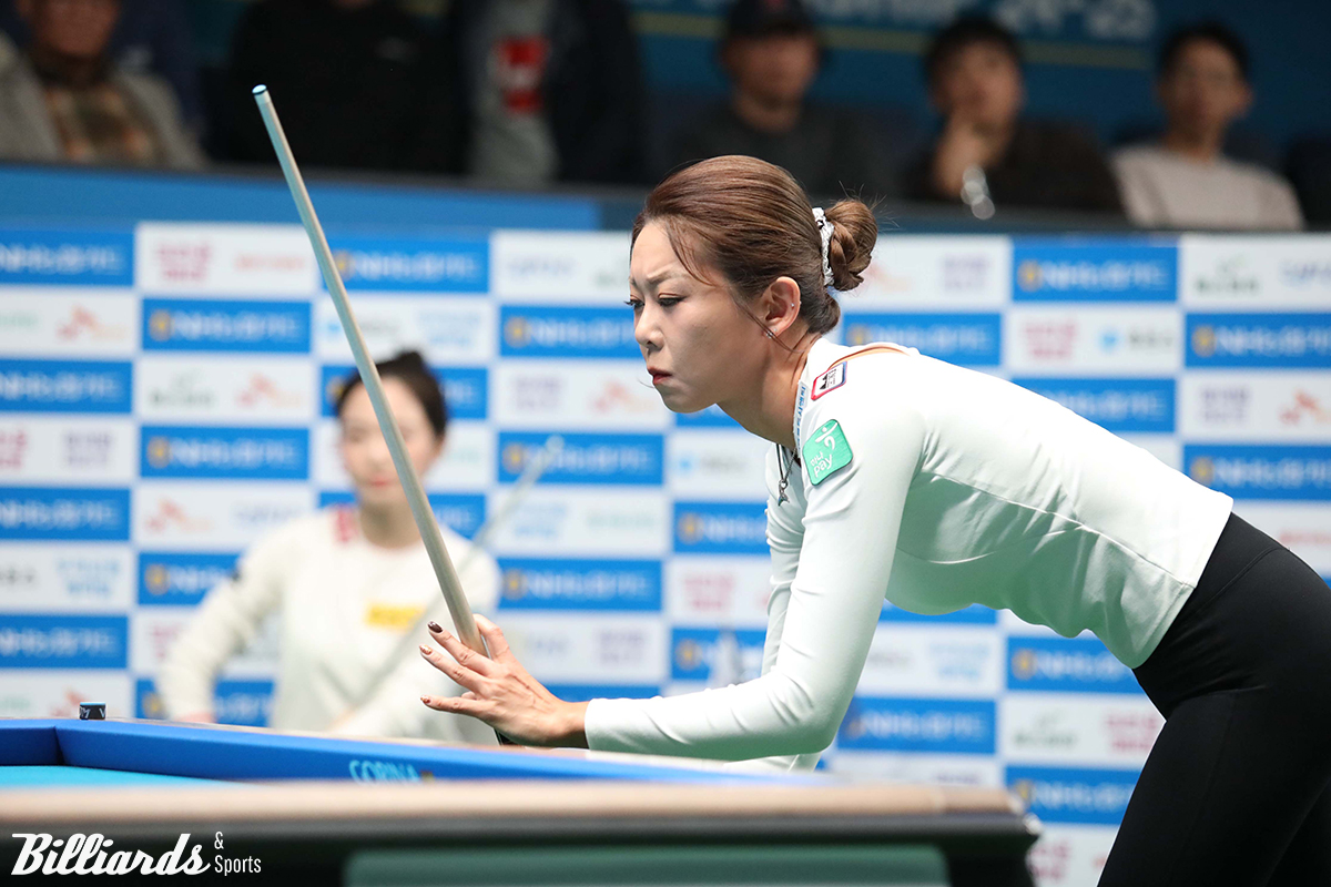 지난 6차 투어 'NH농협카드 챔피언십' 준결승에서 차유람과 맞붙은 김가영.