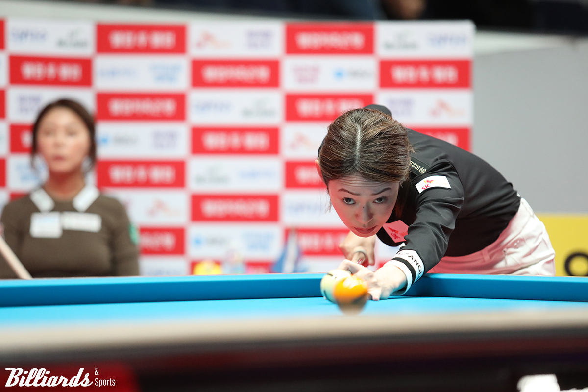 김가영에게 져 탈락한 히다 오리에(SK렌터카).