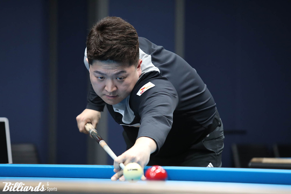 '디펜딩 챔피언' 조건휘(SK렌터카)가 29일 열린 '웰컴저축은행 PBA 챔피언십' 8강전에서 하비에르 팔라손(휴온스)에게 극적인 역전승을 거두고 준결승에 진출했다.  사진=고양/이용휘 기자