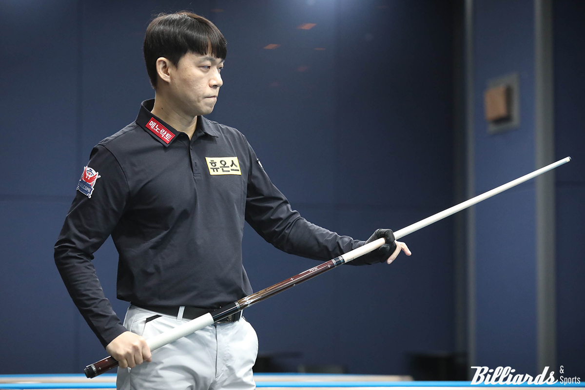 '승부사' 최성원(휴온스)이 8차 투어 '웰컴저축은행 PBA 챔피언십' 8강전에서 다비드 사파타(우리금융캐피탈)에게 1-3으로 져 아쉽게 탈락했다.  사진=고양/이용휘 기자