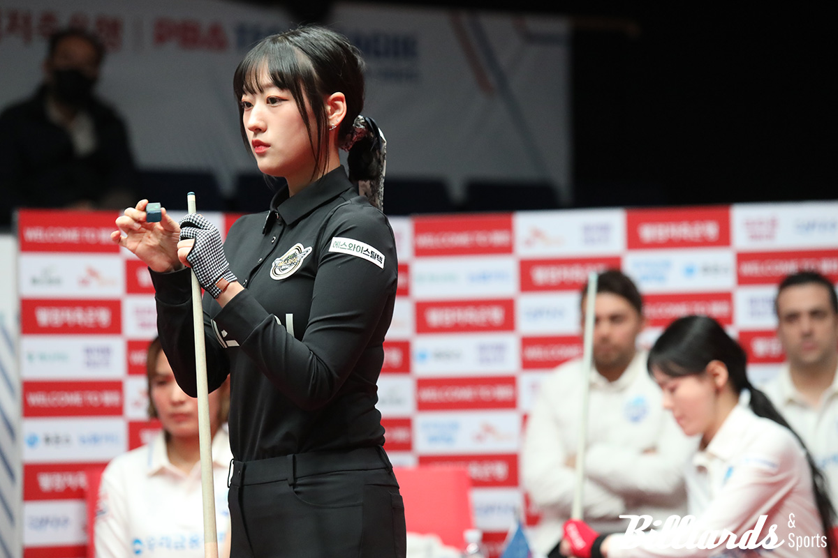 2세트 여자 복식에서 7득점을 올린 장가연(에스와이)