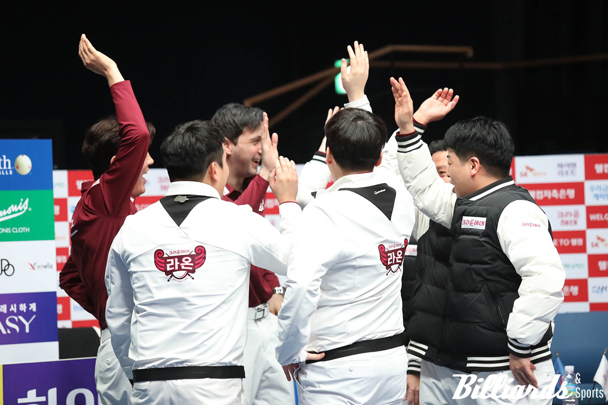 크라운해태 라온이 PBA 팀리그 5라운드에서 2연속 우승을 거두며 부활을 알렸다. 사진=고양/이용휘 기자