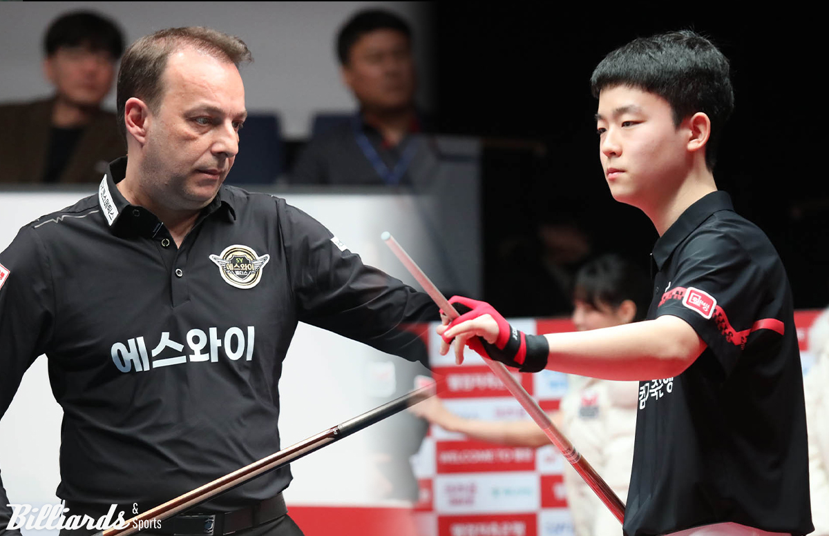 산체스와 김영원이 12일 오후 6시에 시작하는 에스와이 대 웰컴저축은행의 3세트 남자단식에서 사상 첫 대결을 벌인다.