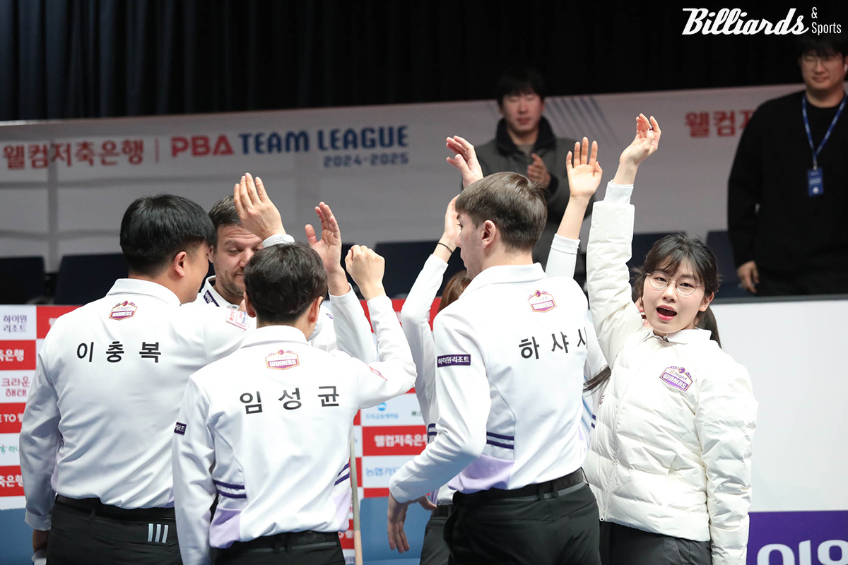 하이원리조트가 정규리그 마지막 경기에서 웰컴저축은행을 세트스코어 4-3으로 꺾으며 유종의 미를 거뒀다.  사진=고양/이용휘 기자