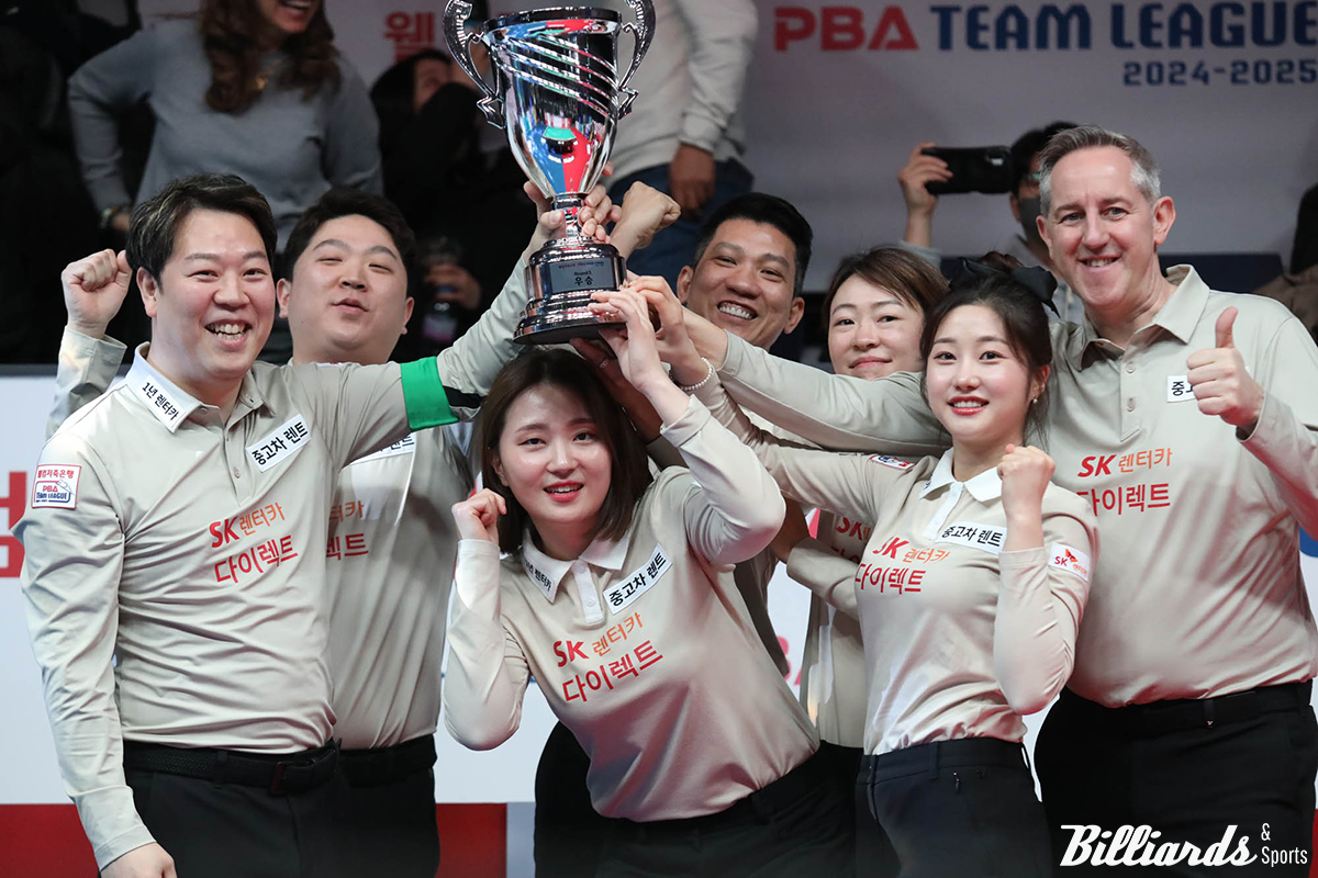 SK렌터카가 팀리그 5라운드를 우승하며 정규리그 우승을 차지했다. 포스트시즌 파이널에 오른 SK렌터카는 지난 시즌 아쉽게 그친 준우승의 한을 풀기 위해 다시 한번 각오를 다졌다.  사진=고양/이용휘 기자