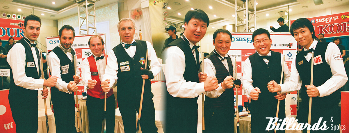 유럽팀(필리포스 카시도코스타스, 세미 사이그너, 다니엘 산체스, 마르코 자네티)과 한국팀(고 김경률, 황득희, 최재동, 최성원)