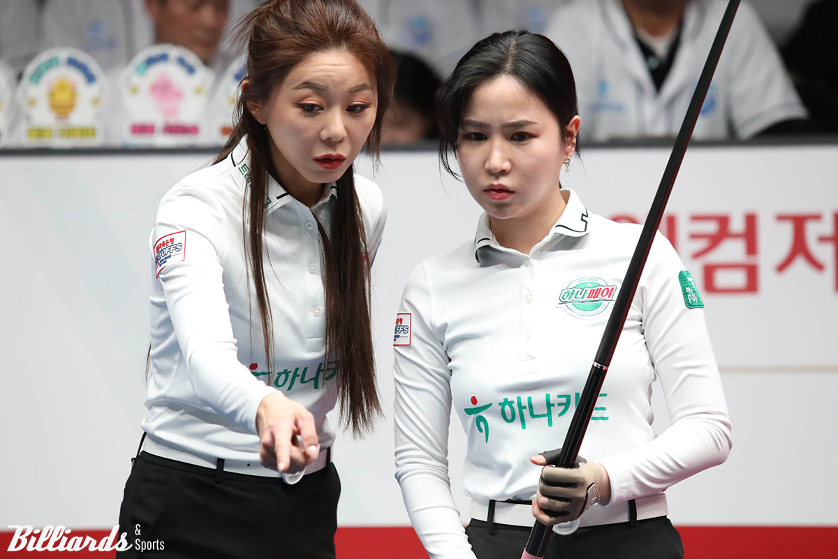 하나카드는 이번 플레이오프 2차전까지 4세트에서 부진했던 김진아를 2세트로 끌어올려 김가영과 함께 스롱 피아비-서한솔을 상대했다.