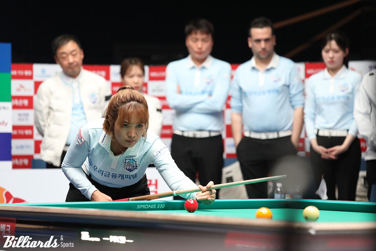 볓 시간 전에 벌어진 2차전 6세트에서 김가영을 9:2로 꺾었던 스롱은 3차전 6세트에서는 5:9로 패했다.