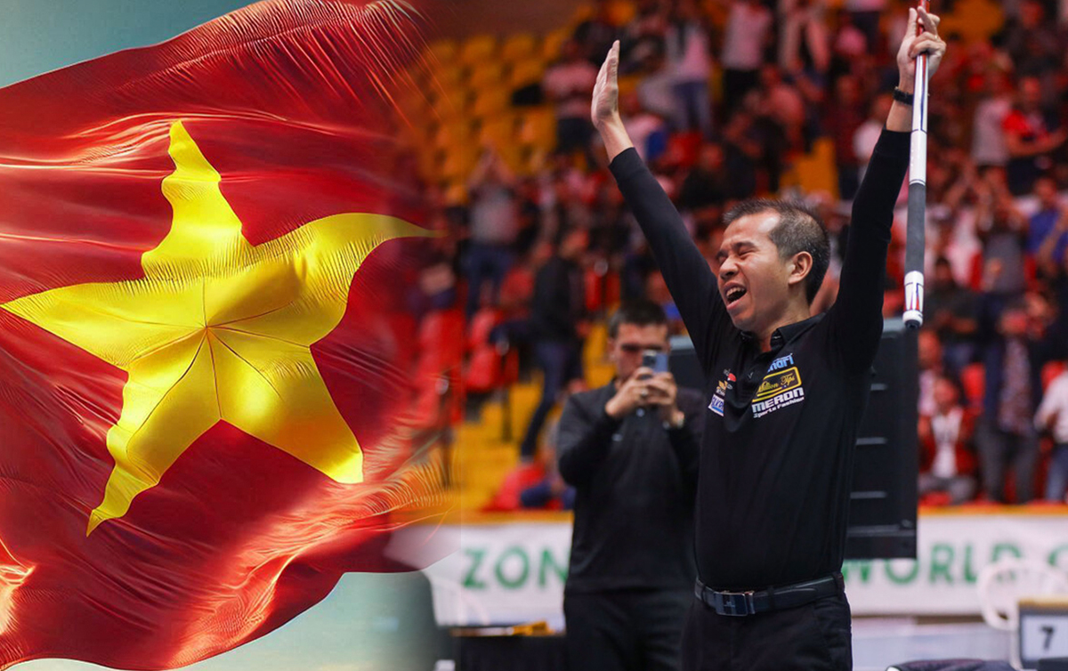 지난해 세계 3쿠션 무대에서 역대 최고의 성적을 거두며 돌풍을 일으킨 베트남이 올해도 강세를 이어갈 수 있을지 주목된다. 사진은 지난해 보고타 3쿠션 당구월드컵에서 베트남의 쩐뀌엣찌엔이 우승하는 모습.  사진=SOOP 제공