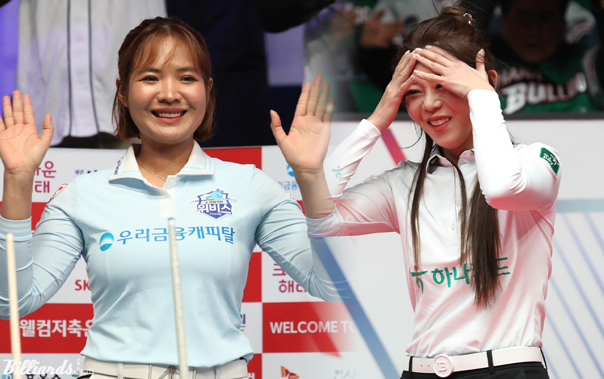 우리금융캐피탈과 하나카드가 24일 오후 9시 30분에 시작하는 마지막 5차전에서 최종 승부를 벌인다. 과연 두 팀 중 누가 웃을 수 있을까. 사진은 우리금융캐피탈 스롱 피아비(왼쪽)와 하나카드 김가영.  사진=고양/이용휘 기자