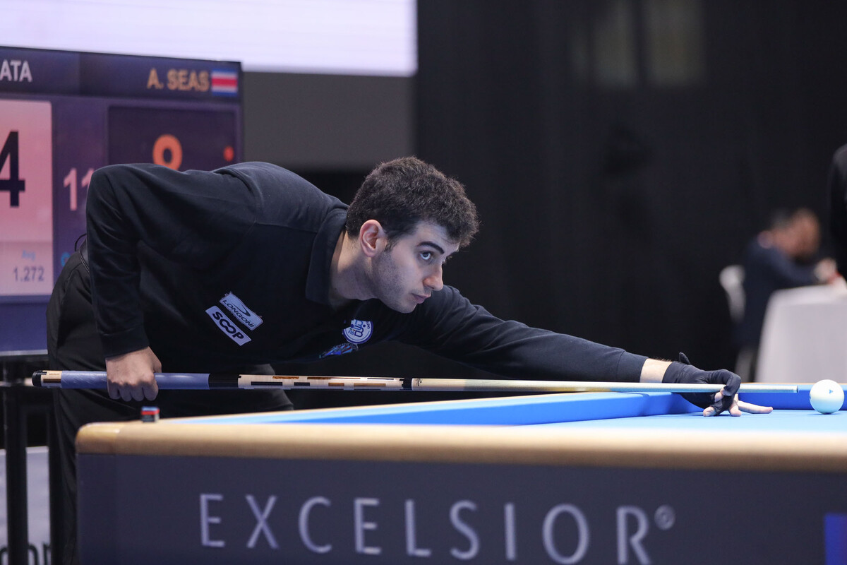 SOOP의 'Road to UMB' 1호 선발 선수로 보고타 3쿠션 당구월드컵에 출전한 구리시당구연맹 소속 알레시오 다가타. 사진=SOOP 제공