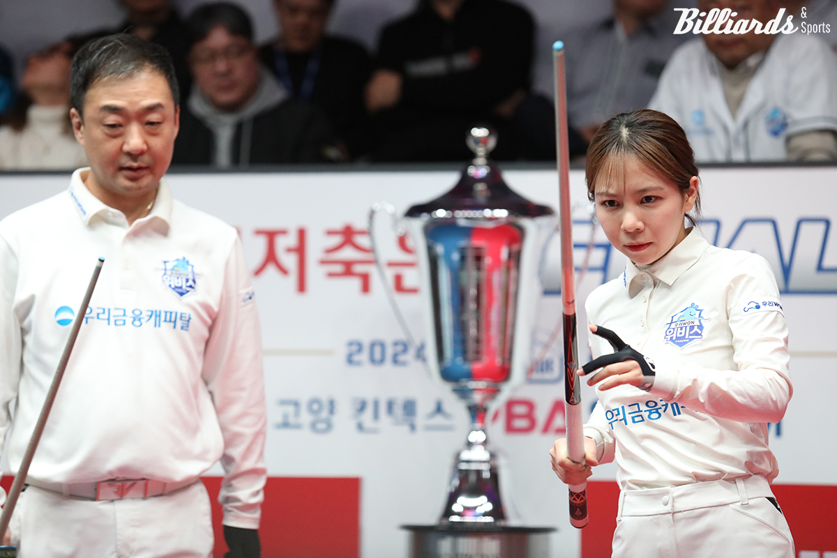 3차전에 처음 혼합복식에 나와 승리를 거둔 우리금융캐피탈 주장 엄상필(왼쪽)과 김민영. 4차전에서는 세트스코어 3-0에서 마무리에 실패했다. 