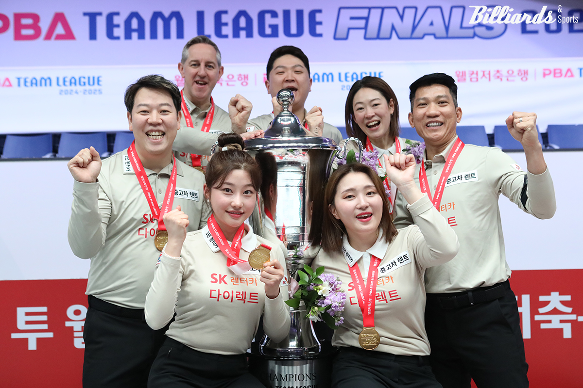 SK렌터카는 정규리그 종합우승과 포스트시즌 우승을 차지하며 이번 24-25시즌 팀리그 챔피언에 등극했다.