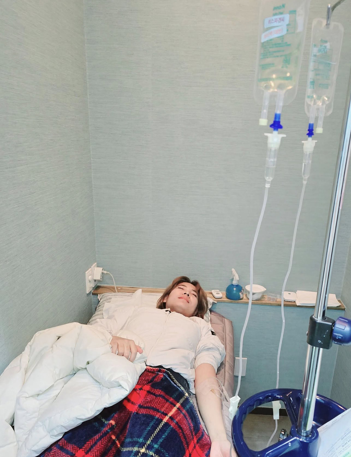 PBA 팀리그 파이널 후 병원에 입원한 스롱 피아비(우리금융캐피탈).  사진=스롱 피아비 SNS