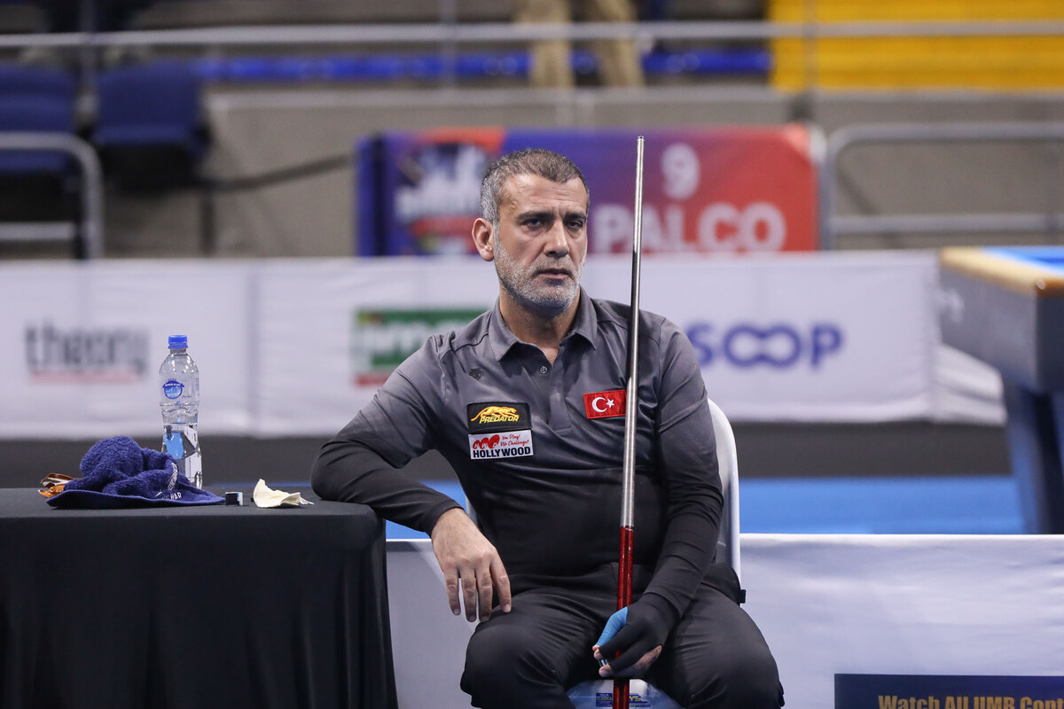 타이푼 타슈데미르(튀르키예)가 보고타 3쿠션 당구월드컵에서 아시아 국가 선수와 다시 악연을 이어갔다.  사진=SOOP 제공