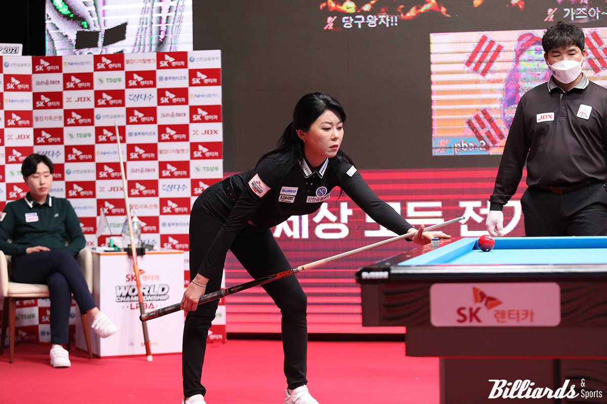 김가영은 지난 첫 번째 우승상금 1억원이 걸린 월드챔피언십에서 김세연에게 져 아쉽게 준우승에 그쳤다.