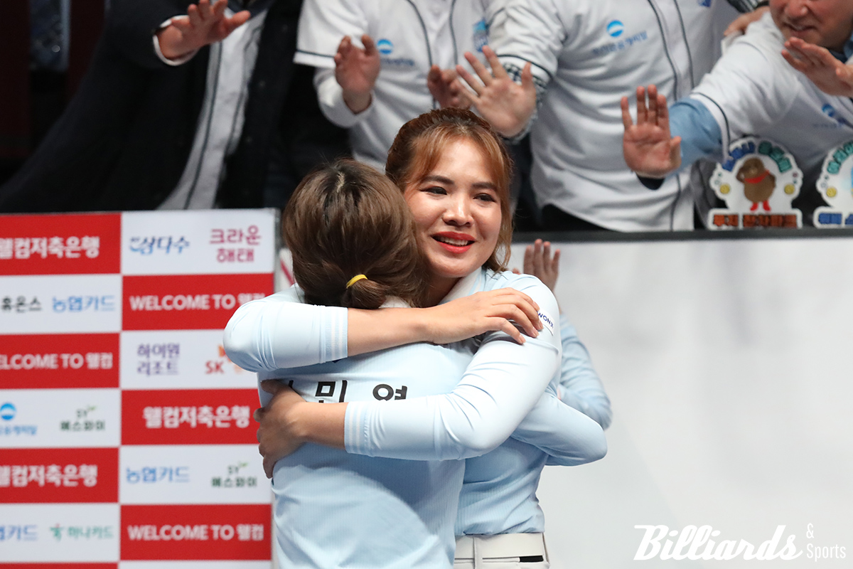 우리금융캐피탈의 스롱 피아비와 김민영이 한 조로 묶여 16강 진출을 다툰다. 사진=빌리어즈앤스포츠 DB