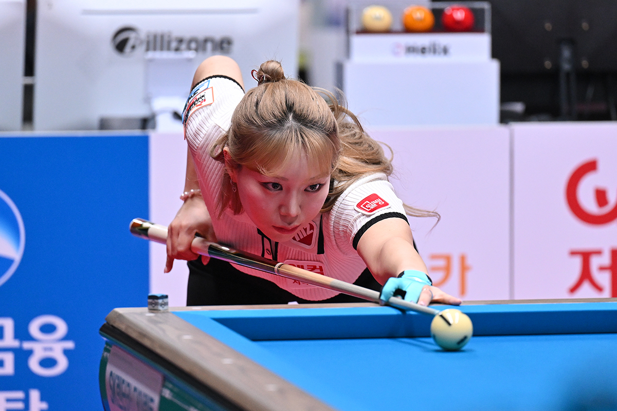 김가영의 39경기 연승 행진을 저지한 김예은(웰컴저축은행).