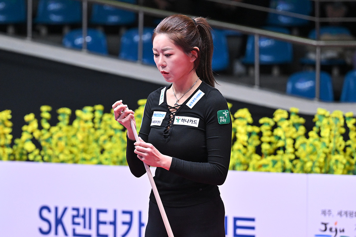 16강에서 장혜리와 월드챔피언십 리벤지 매치를 펼치는 김가영.