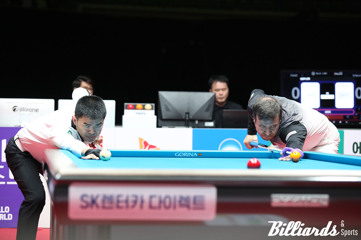 체네트와 응우옌꾸옥응우옌(하나카드)의 준결승 뱅킹 장면.