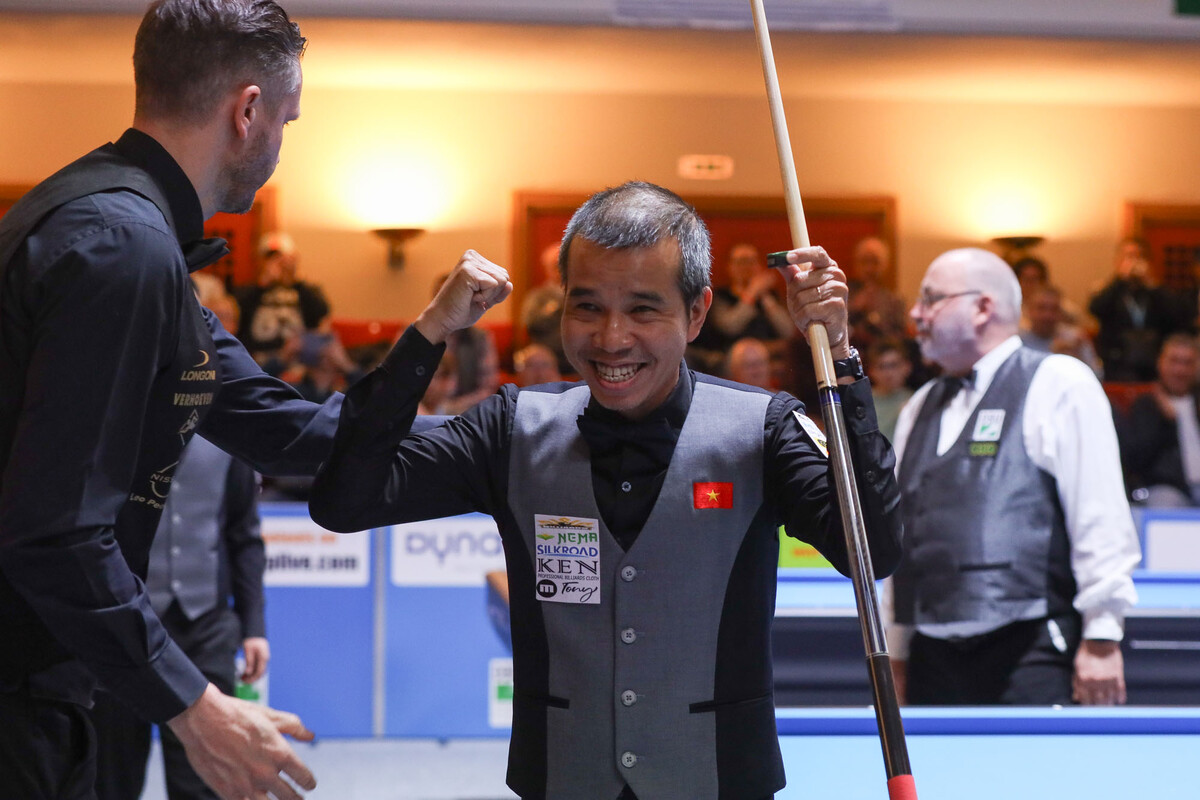 베트남이 팀선수권 준결승에서 벨기에를 꺾고 결승에 진출, 2년 연속 우승에 도전한다. 사진은 준결승에서 승리를 거두고 기뻐하는 쩐뀌엣찌엔(베트남).  사진=SOOP 제공