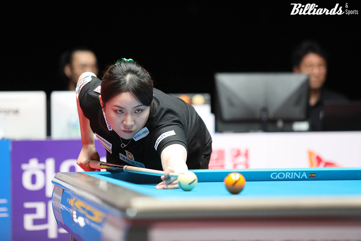 김민아(NH농협카드)는 준결승에서 김상아를 꺾고 월드챔피언십 첫 결승에 올라왔다. 사진=제주/이용휘 기자