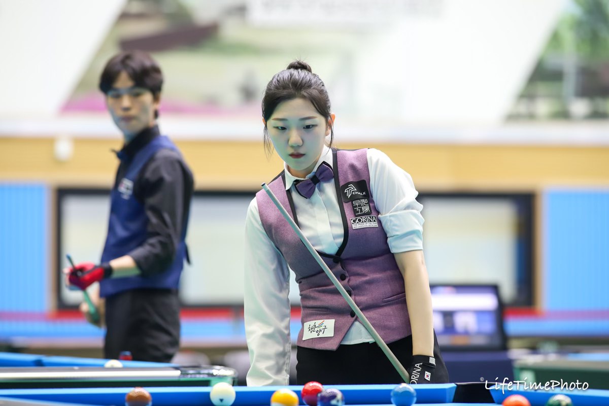 포켓 10볼 여자 일반부 8강에 오른 권보미(강원).