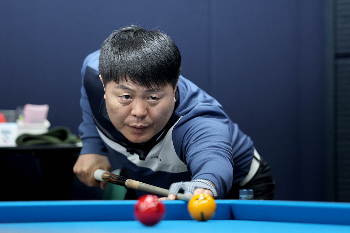 '하나카드의 주장' 김병호가 PBA 큐스쿨 2라운드 2일차에 1부 잔류를 확정했다. 사진=PBA 제공