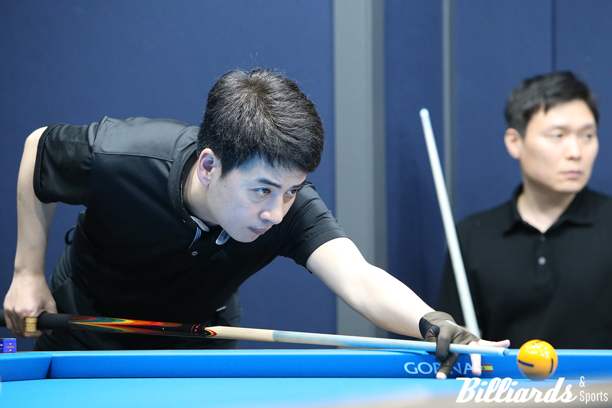 애버리지 1.791을 기록하며 2라운드 전체 1위로 1부 투어 잔류에 성공한 김기혁. 사진=고양/이용휘 기자 