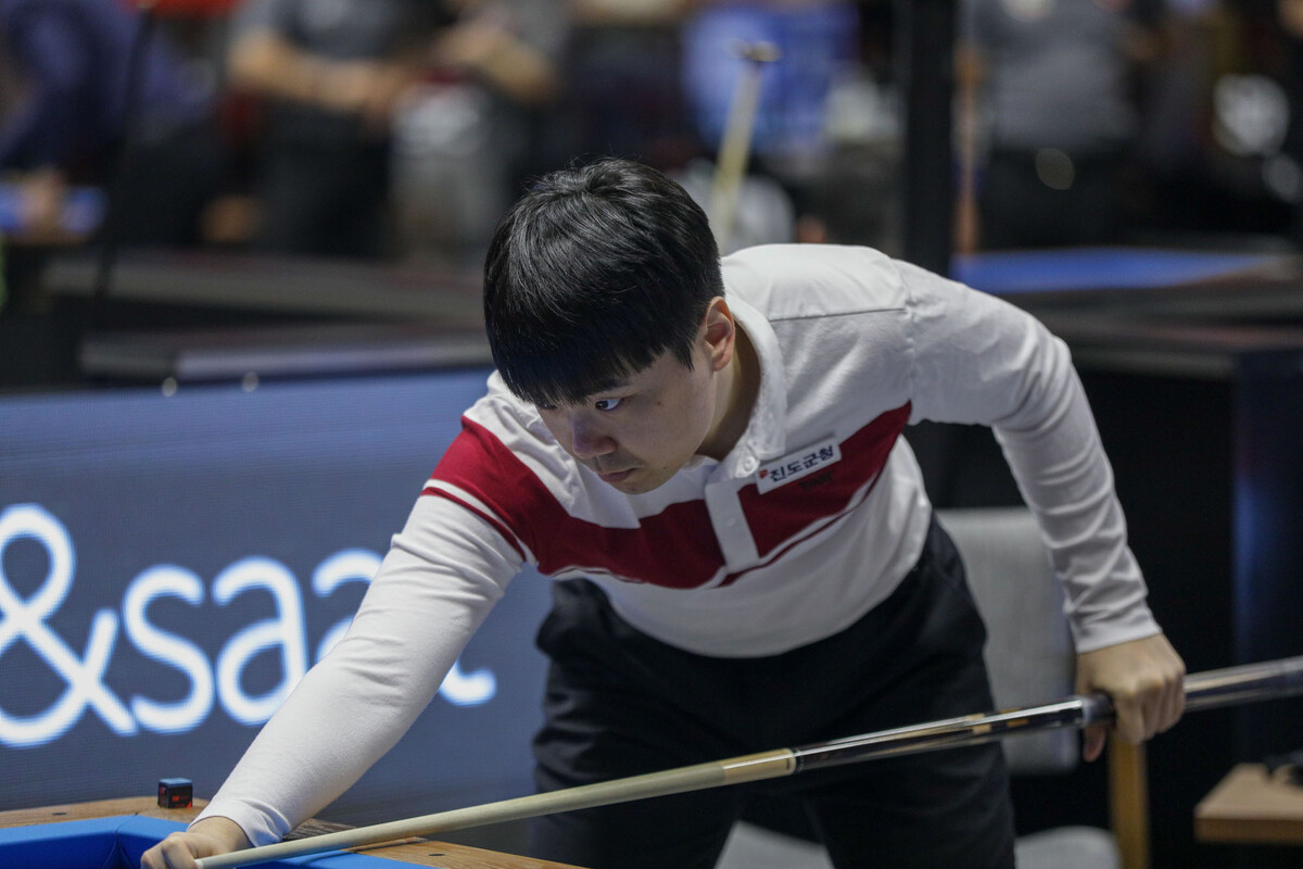12일 튀르키예에서 열린 앙카라 3쿠션 당구월드컵에서 김행직(전남-진도군청)이 최종예선을 통과하고 본선에 진출했다.  사진=SOOP 제공