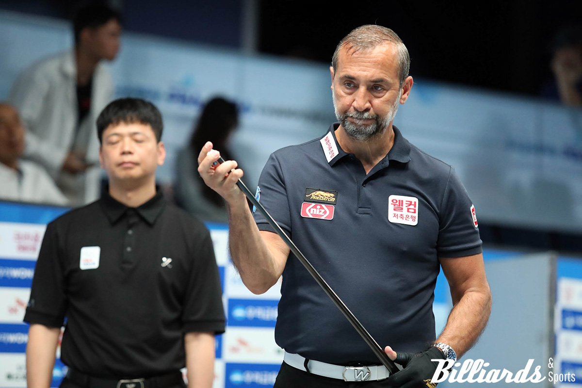 우리금융캐피탈 PBA 챔피언십 128강에서 이길수에게 세트스코어 0-3으로 패한 세미 사이그너. 사진=고양/이용휘 기자