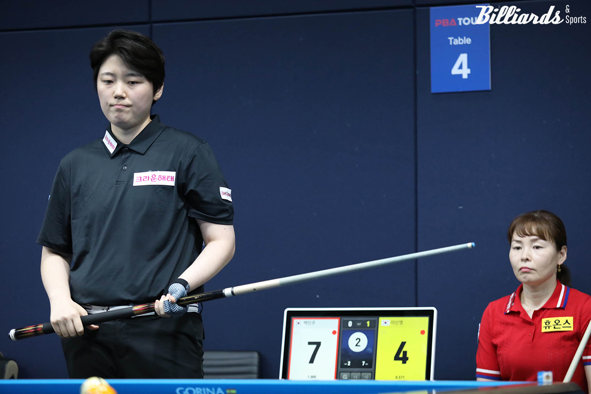 32강전에서 이신영에게 져 탈락한 백민주.