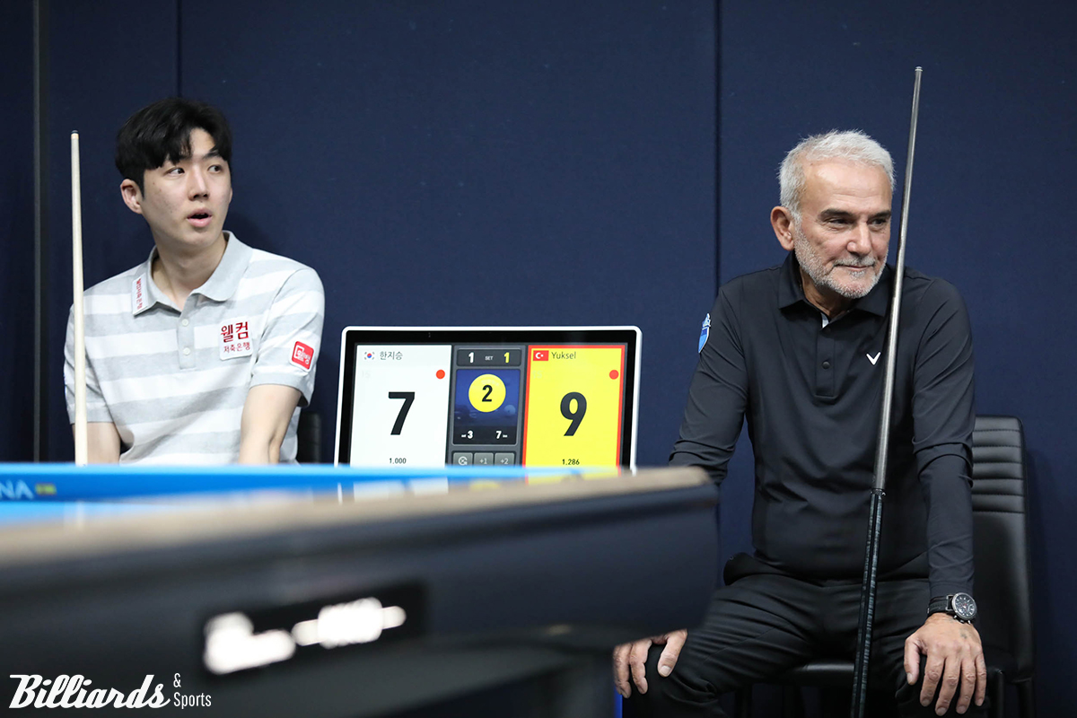 64강에서 대결한 한지승(왼쪽)과 윅셀.